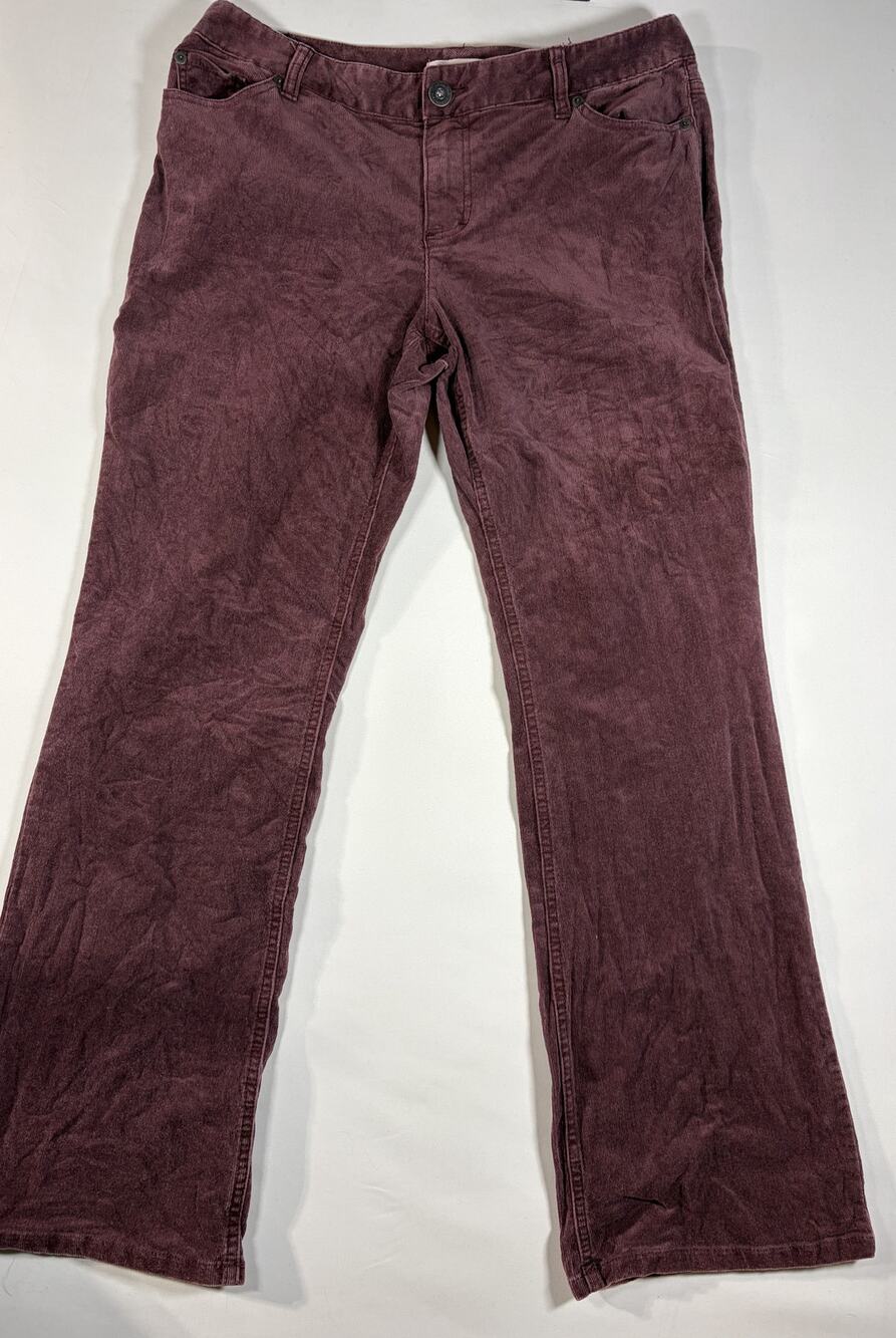 Coldwater creek 12P micro corduroy plum women's pants EUC